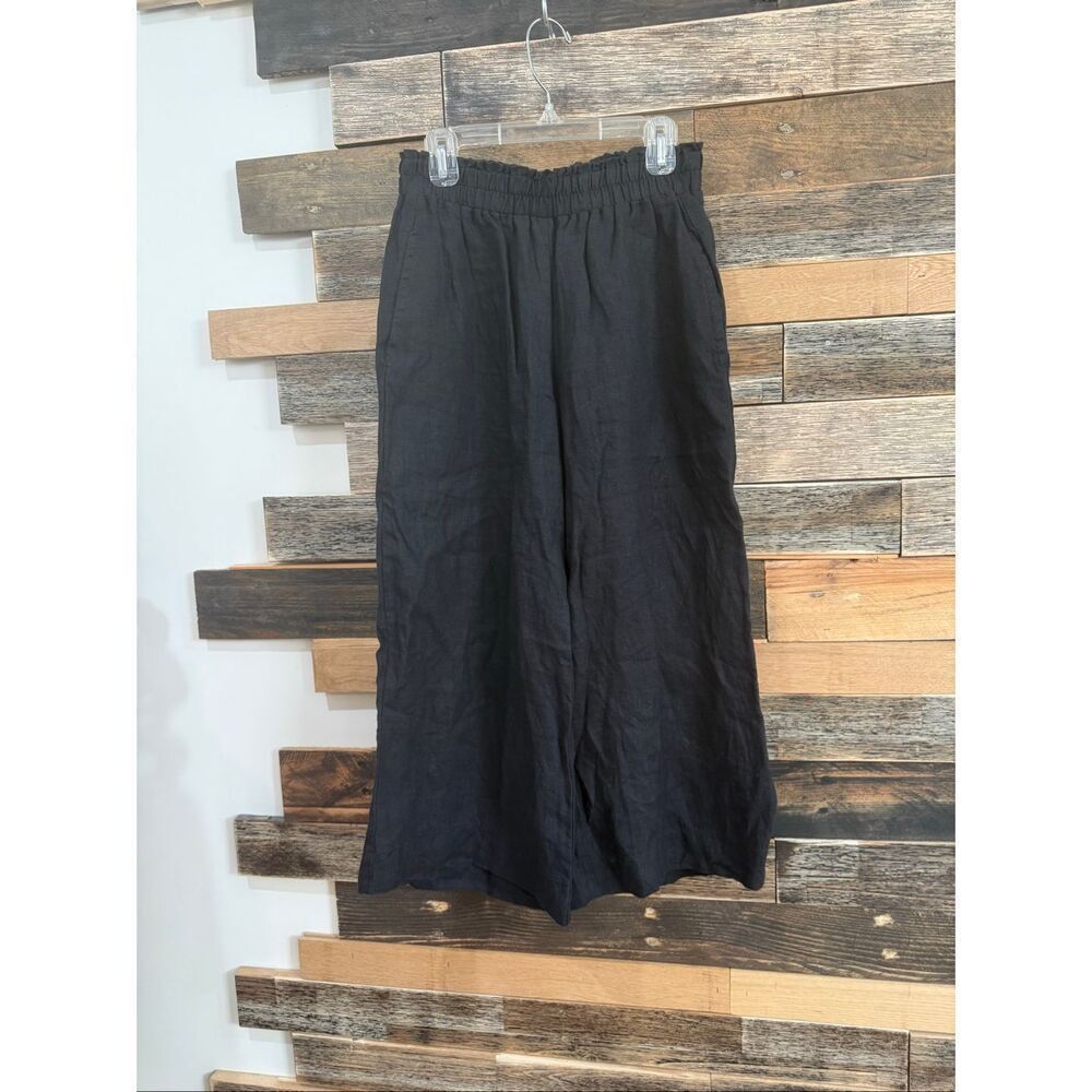 Pyne & Smith linen cropped wide legs pants size XS